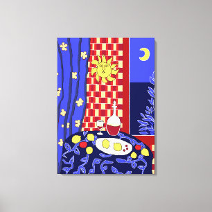 Toile Matisse Inspiré Bleu Nuit Encore Vin