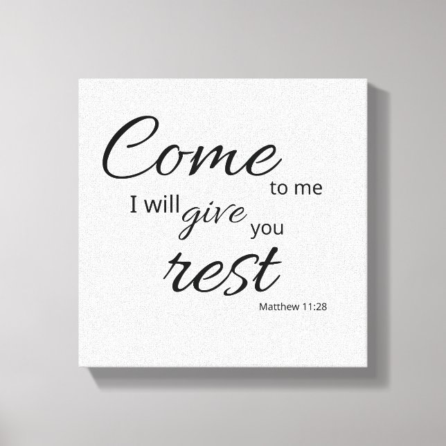 Toile Matthieu 11:28 | Vous donner du repos (Recto)