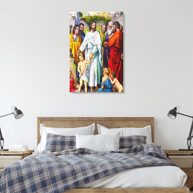 Toile Matthieu 19:13-15 Les petits enfants viennent à Jé (Insitu(Chambre))