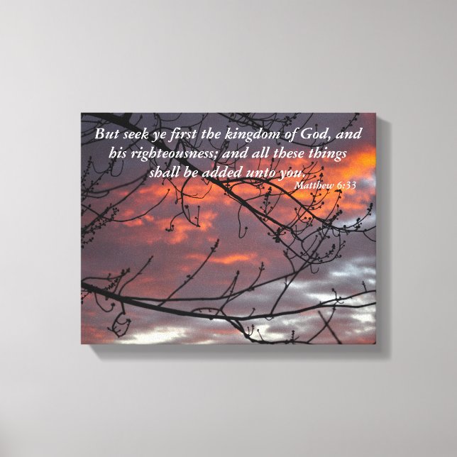 Toile Matthieu 6:33 Bible Verse Canvas (Recto)