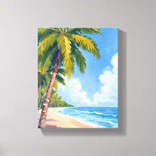 Toile Maui Beach Palm Trees Hawaii Peinture