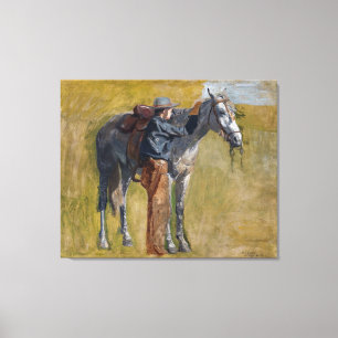 Toile Mauvais Terres Américaines : Cowboy du Far West av