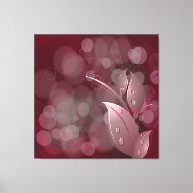 Toile Mauve Bokeh Feuille Enveloppé Canvas (Recto)