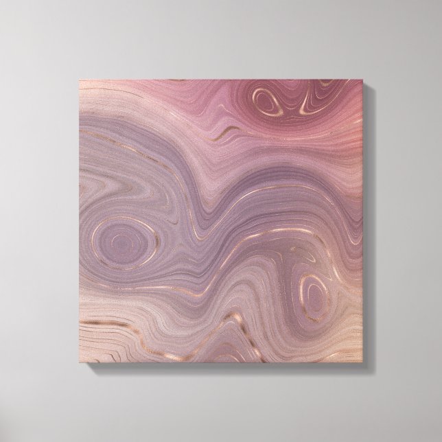 Toile Mauve Strata | Dusty Rose et Rose Gold Agate (Recto)