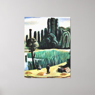 Toile Max Beckmann - Paysage marin avec peupliers,