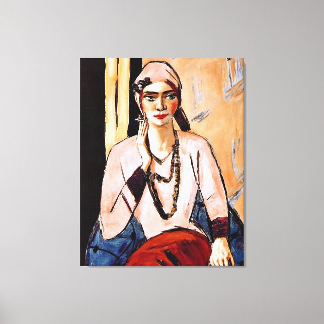 Toile Max Beckmann peinture, Quappi en rose (Recto)