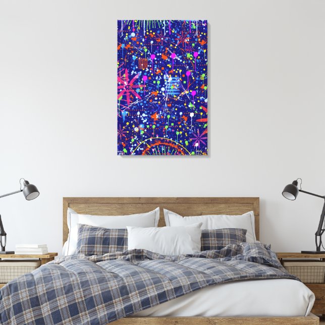 Toile Maximalisme Abstrait : Grande Roue la Nuit (Insitu(Chambre))