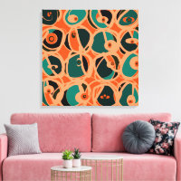 MAZIPOODLES Je vois l'oeil orange sarcelle noir