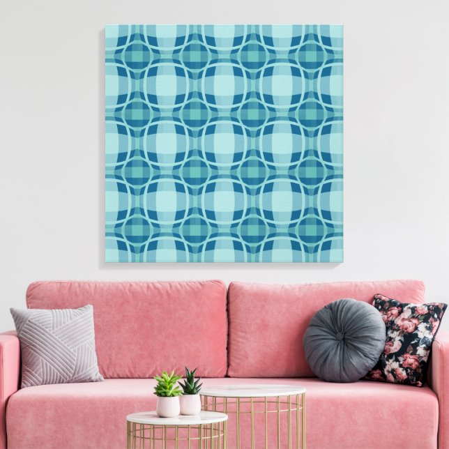 Toile Mazipoodles Square Circle Plaid Baby Blue (Insitu(Salon))