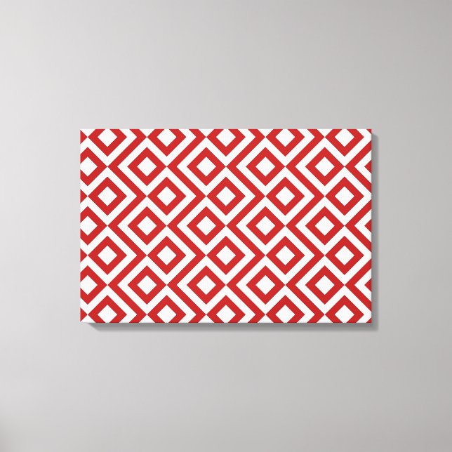 Toile Meander rouge et blanc (Recto)