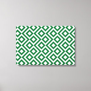 Toile Meander vert et blanc