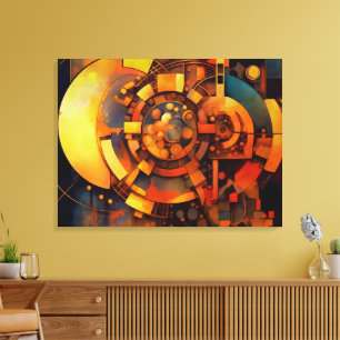 Toile Mécanisme Solaire Steampunk Abstrait
