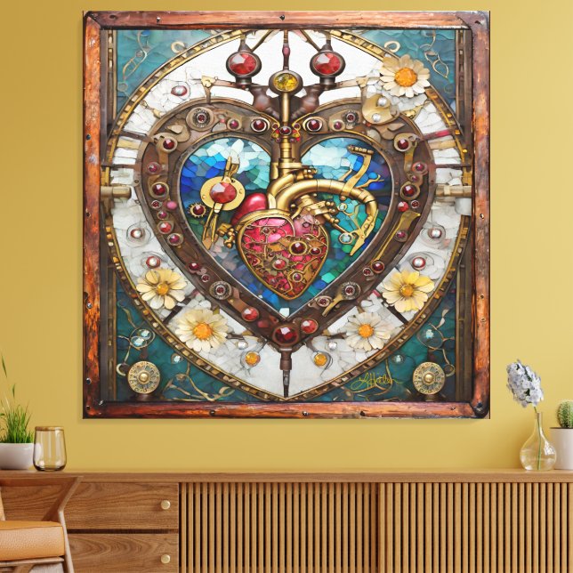 Toile Mechanical Heart Anatomical Steampunk Series (Insitu(Salon))