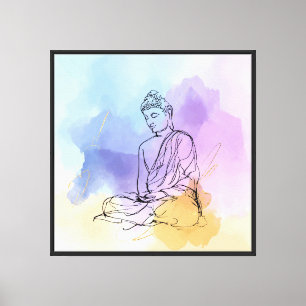 Toile Médaille Bouddha Canvas Mur Art Zen Home