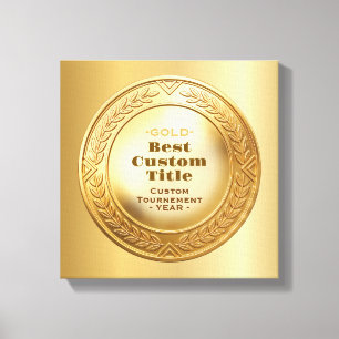 Toile Médaille d'or réaliste 3D personnalisable et modif