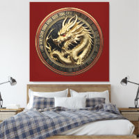 Médaillon de dragon sacré oriental en or