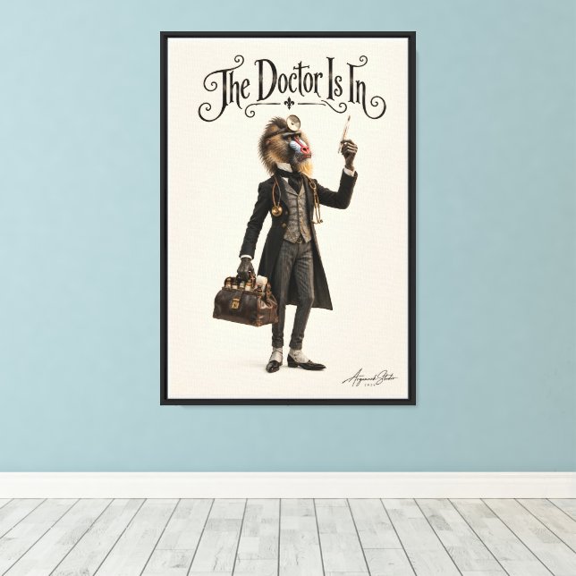 Toile Médecin Mandrill (Insitu (Plancher de Bois))