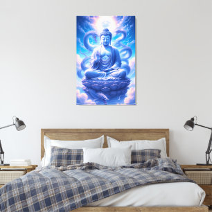 Toile Méditation Bouddha Dragon Mystique