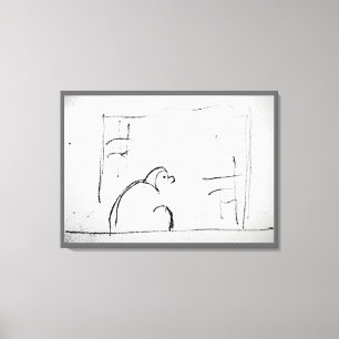 Toile Méditer Daruma peinture zen originale