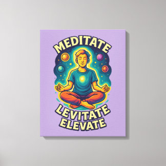 Toile "Méditez. Lévité. Elevate." - Énergie cosmique