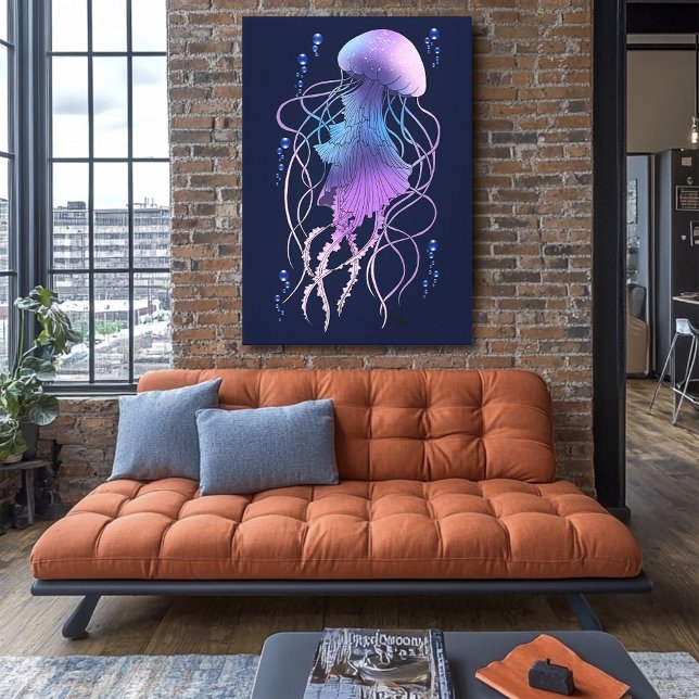 Toile Méduse Éthérée Violet Bleu (Créateur téléchargé)