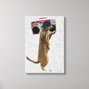 Toile Meerkat avec Boom Box Ghetto Blaster