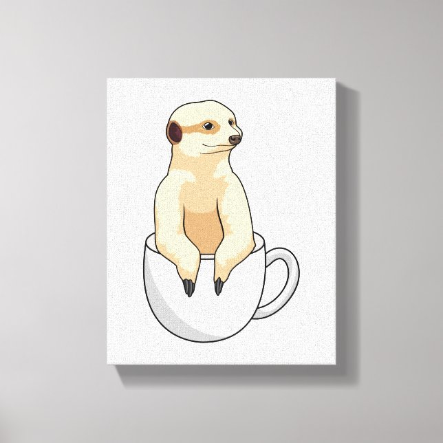 Toile Meerkat avec la coupe du café (Recto)