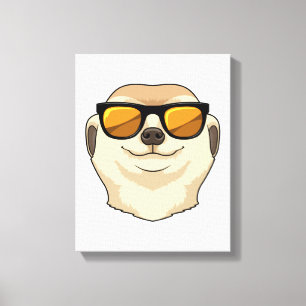 Toile Meerkat avec lunettes de soleil