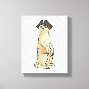 Toile Meerkat comme Pirate avec casquette pirate