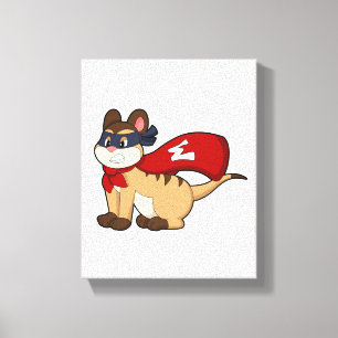 Toile Meerkat en héros avec masque