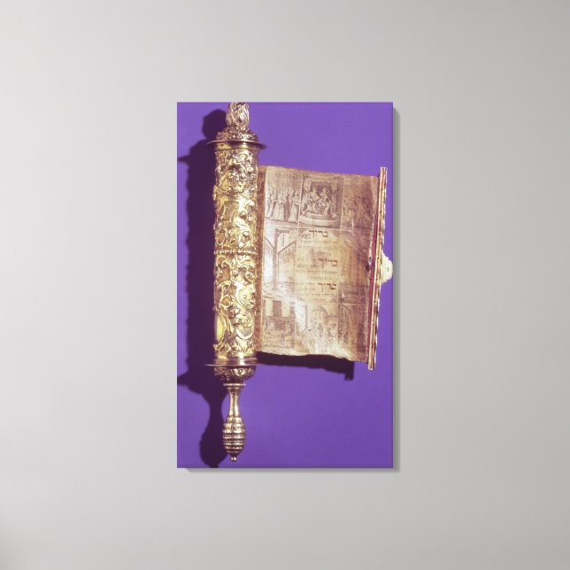 Toile Megillah dans un coque d'argent, Vienne, vers 1715 (Recto)