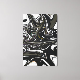 Toile Meilleur art abstrait noir et blanc, peinture abst