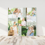 Toile Meilleur Nana Ever 5 photo Collage Carré vert<br><div class="desc">Toile personnalisée enveloppée photo pour la meilleure nana jamais en gris vert doux (modifiable). Le design est écrit avec "best nana ever [année]" dans la typographie de police maigre et vous pouvez customiser l'année et aussi éditer nana à grand-mère, mimi ou grammie par exemple. Le modèle photo crée automatiquement le...</div>