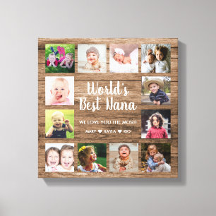 Toile Meilleur Nana Grandkids 12 photo Collage