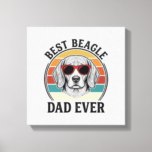 Toile Meilleur Papa Beagle Ever Création de T-Shirt Vint (Recto)