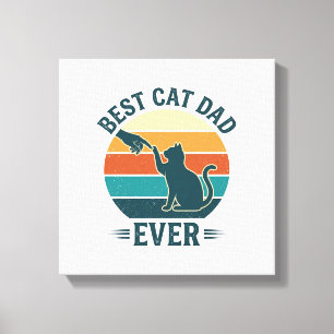 Toile Meilleur Papa Chat Vintage Design de T-shirt pour