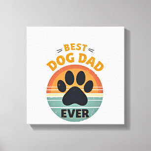 Toile Meilleur Papa Chien de Tous les Temps Vintage Retr