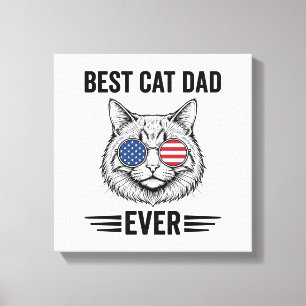 Toile Meilleur Papa de Chat Patriote Vintage Design de C