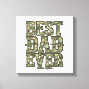 Toile Meilleur Papa de Tous les Temps Camo Design de Gra