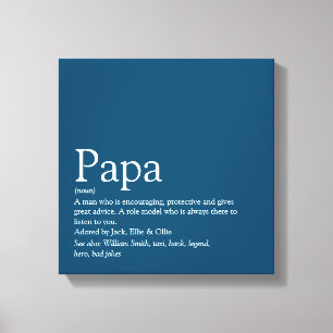 Toile Meilleur Papa du Monde Définition Bleue