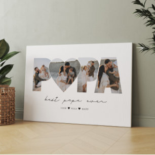 Toile Meilleur Papa Ever 4 Photo Collage pour papa ou gr