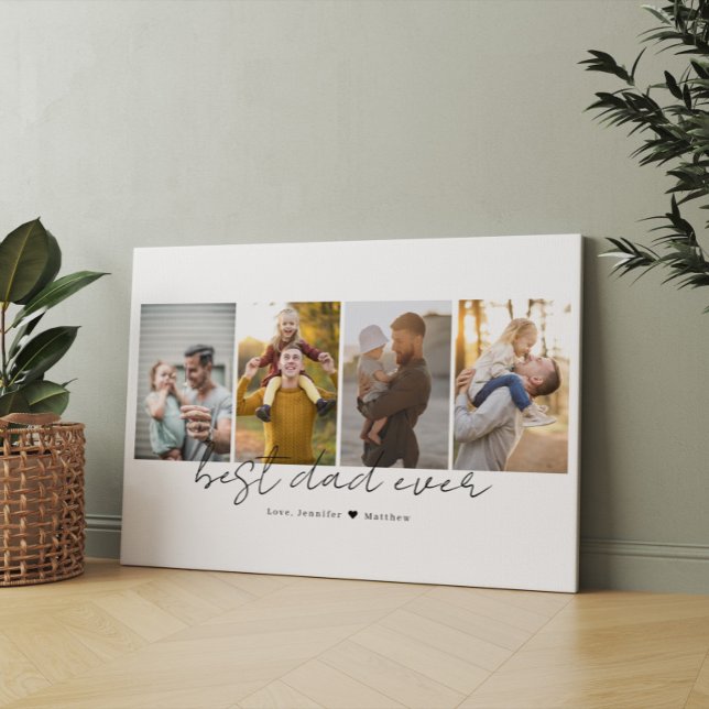 Toile Meilleur papa Ever 4 Photos Papa Coupé Photo Colla (Créateur téléchargé)
