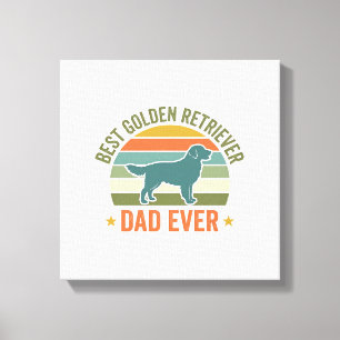 Toile Meilleur Papa Golden Retriever Vintage T-Shirt pou