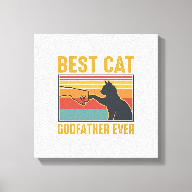 Toile Meilleur Parrain de Chat de tous les temps Design  (Recto)