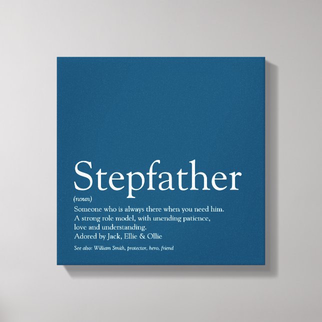 Toile Meilleur Stepfather du monde, Stepdad Definition B (Recto)