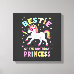 Toile Meilleure amie de la princesse de l'anniversaire f