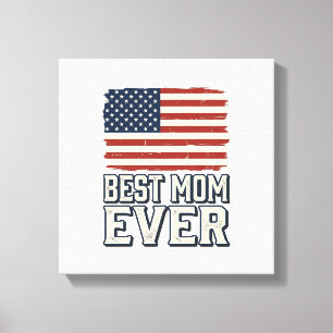 Toile Meilleure Maman Ever Vintage American Flag Concept