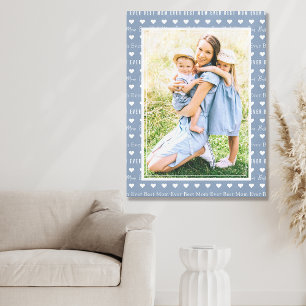 Toile Meilleure maman Jamais Blue Photo Coeurs