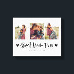 Toile Meilleure maman jamais | Multi Photo Mère's Day He<br><div class="desc">Impression de toile de jour de mère personnalisable avec 3 photos de votre propre avec une calligraphie amusante sous elle qui dit "meilleure maman jamais" avec le coeur. Un cadeau parfait pour garder la maman dans votre vie pour une occasion spéciale.</div>