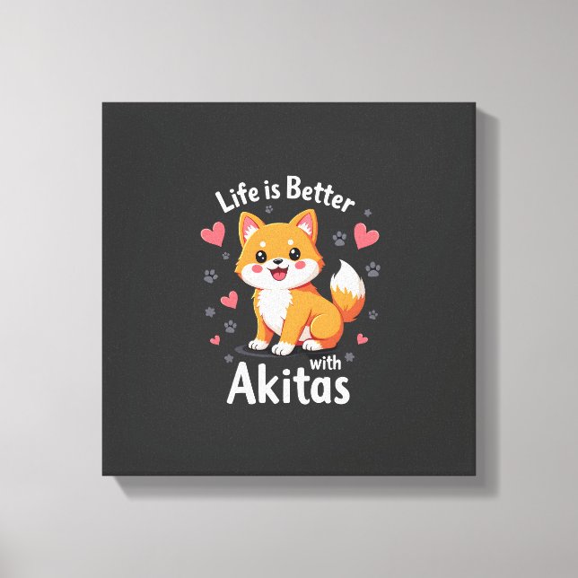 Toile Meilleure vie avec Akita débardeur (Recto)